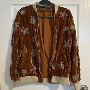 Velvet bomber jacket